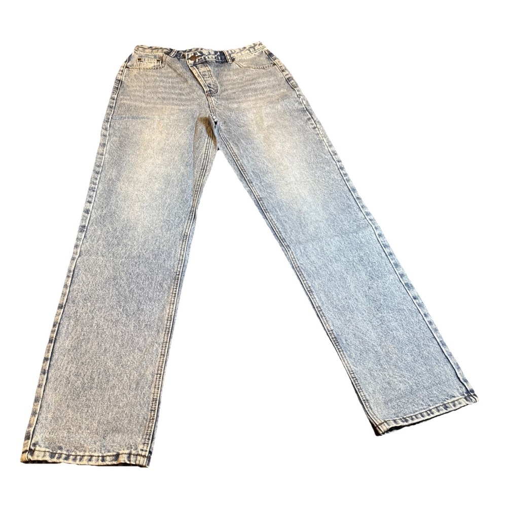 NWT DORYEE Women's‎ Size 7 Light Acid Wash Straight Leg Denim Jeans Stretch